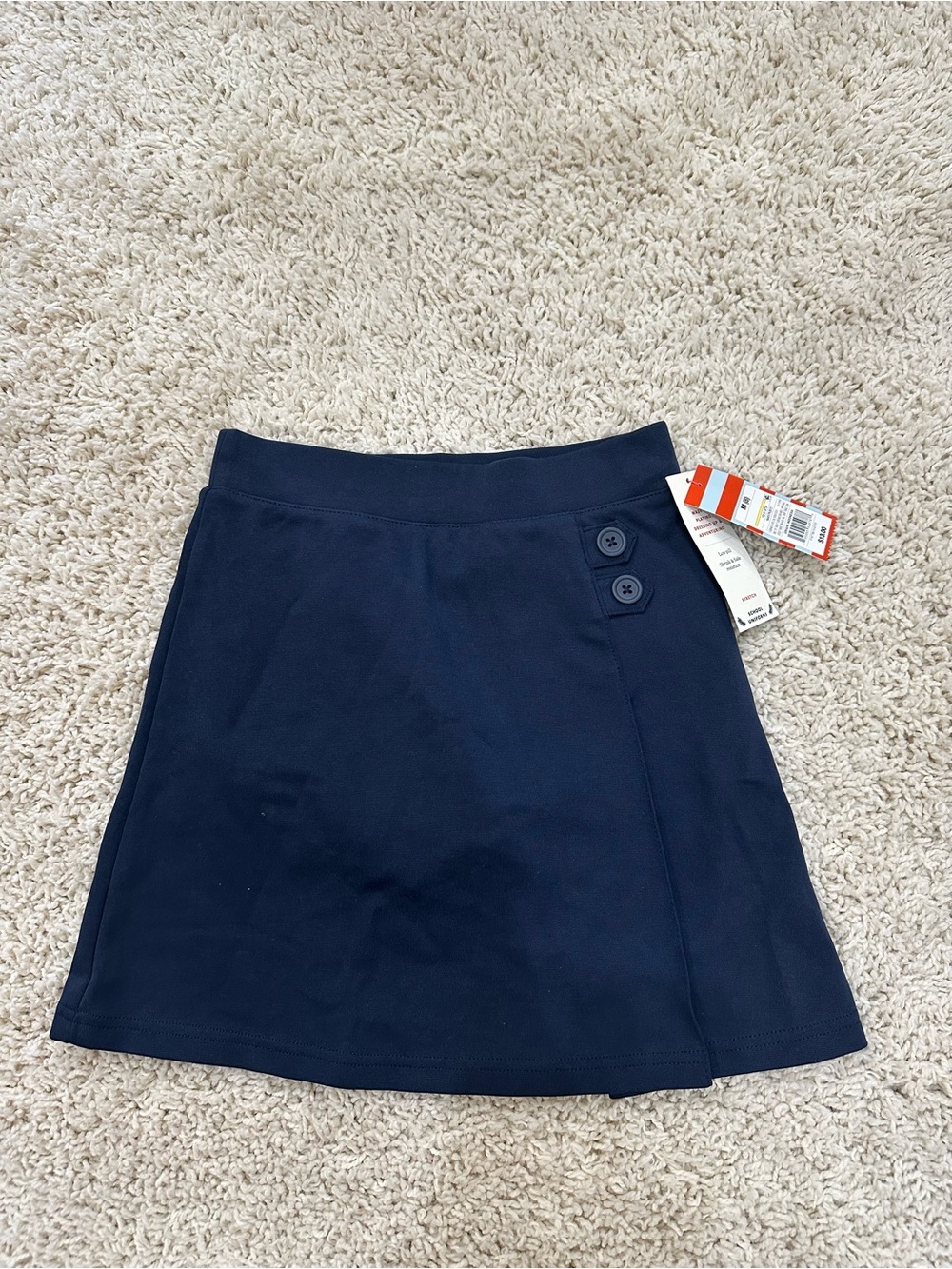 Cat & Jack Navy A-Line Mini Skorts with Button Detail